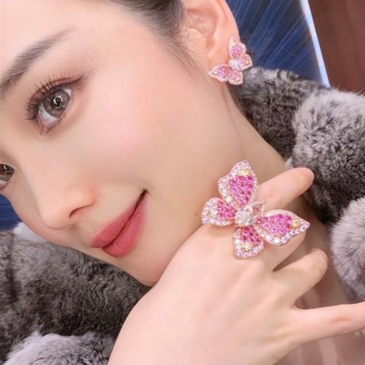 GAONAS  粉蝶仙 时尚粉色蝴蝶耳环11734EP 商品图3