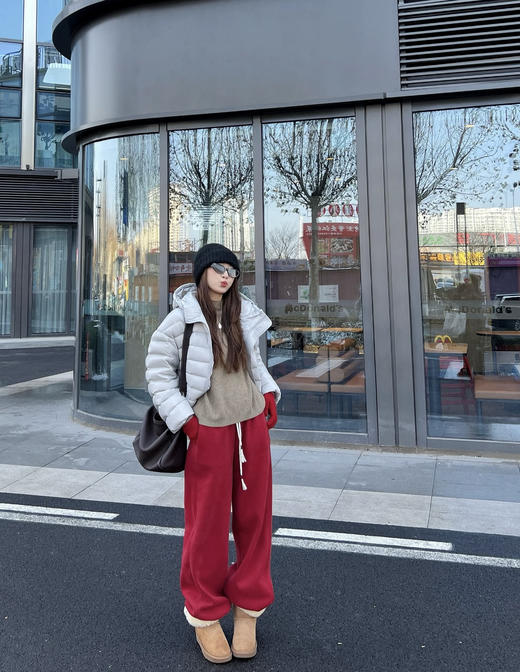 新年战马氛围感拉满镰刀两穿显瘦加绒卫裤 商品图2