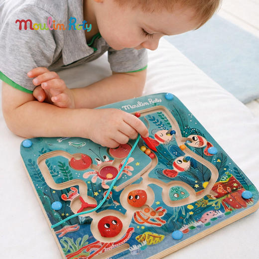 Moulin Roty 滚珠迷宫 小狗普斯和皮鲁系列 磁力游戏 木质益玩 适合1岁半以上 法国品牌 -684084 商品图4