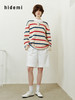 hidemi副线小h 条纹撞色亨利领休闲套头上衣针织衫 商品缩略图0