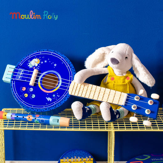 Moulin Roty  班卓琴 小狗普斯和皮鲁系列 弹奏乐器玩具 适合3岁+ 音律启蒙 法国品牌 -684090 商品图1