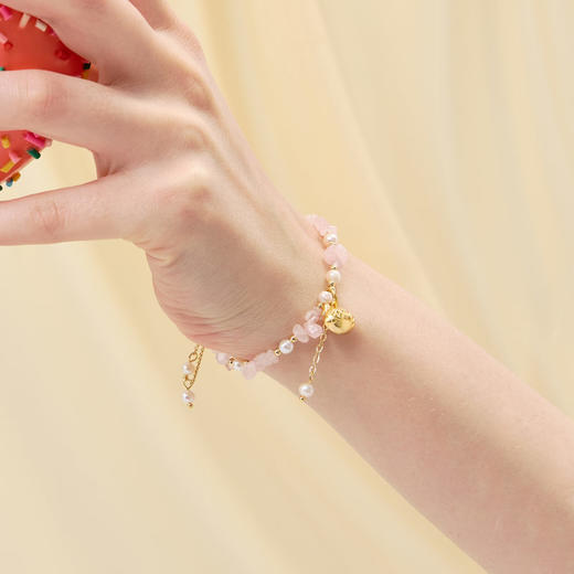 大英博物馆 盖亚·巴斯特系列 萌猫珍珠水晶可调节手链 黄色 粉色 商品图2