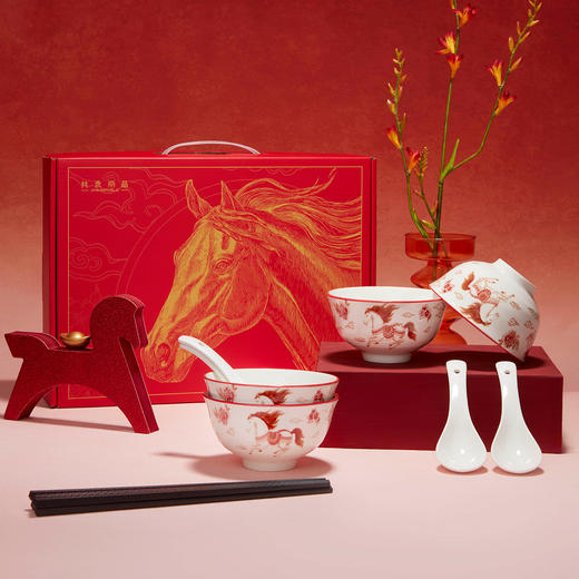 共禾京品 马年陶瓷餐具礼盒 | 釉面光亮、质感细腻、实用套装搭配、精美大气、送礼佳选 商品图8