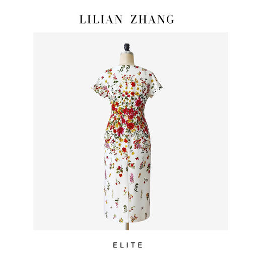 “定制”静奢风「巴黎简奢」“香榭繁花”法式连袖一字领连衣裙 2501150 商品图3