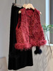 抢疯啦❗️南油出品❗️富婆新中式绝美穿搭【红色提花毛毛马甲-2个款式】💖来了，东方美学天花板‼️ 年底大杀四方的战袍合集，面料华贵，👏做工精湛，妥妥的国风美人，重工定制！ 商品缩略图9