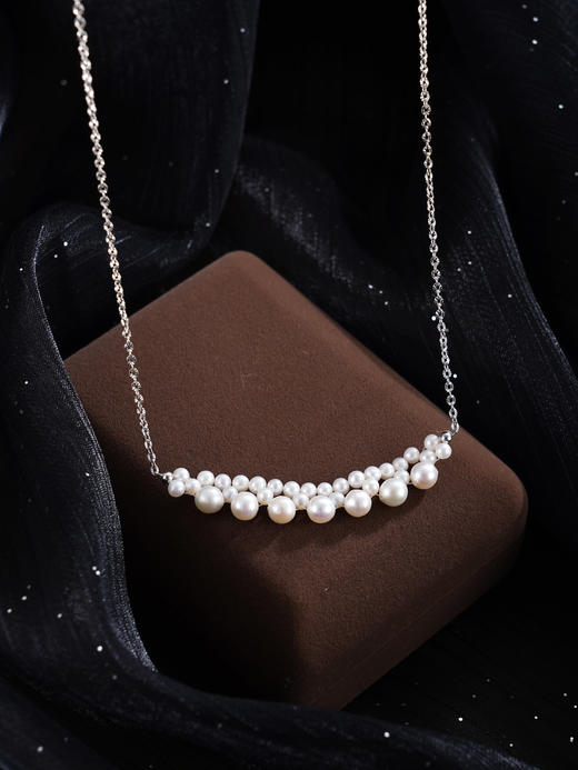 子佩集【珠链垂月】银S925珍珠惜王妃项链【SPN0730003】3.2mm小珠5.2mm大珠一字串珠2601 商品图2
