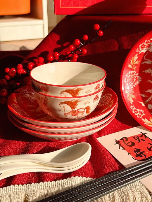 共禾京品 马年陶瓷餐具礼盒 | 釉面光亮、质感细腻、实用套装搭配、精美大气、送礼佳选 商品图2