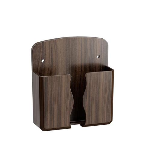 免打孔壁挂式手机遥控收纳架美观实用贴心充电口桃木纹收纳架 商品图4