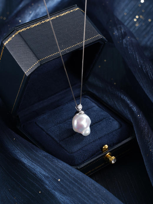 子佩集【潮汐吻痕】银S925珍珠惜王妃项链【SPN1250001】13-16mm巴洛克珠2601 商品图8