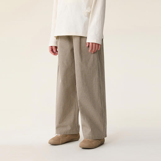 马克珍妮 复古格纹女童Miu系直筒裤2026年春装新款560200 商品图1