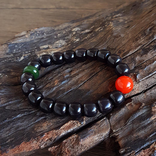 【天然正品】天然青海料细腻烟紫桶珠约9.7*8.8MM和田玉配南红玛瑙单珠手串 9.7*8.8MM(皆取最大值) 171225NJS52特价：880 商品图5