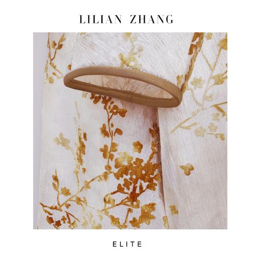 “定制”静奢风「花样年华」 “梅影轻扬”香槟金Ａ摆旗袍连衣裙 2501135 商品图2