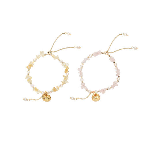 大英博物馆 盖亚·巴斯特系列 萌猫珍珠水晶可调节手链 黄色 粉色 商品图4