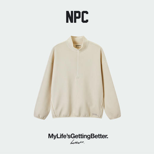 NPC羊毛混纺潮牌空气双面绒拉链半开襟抓绒卫衣套头保暖NP5CST01 商品图1