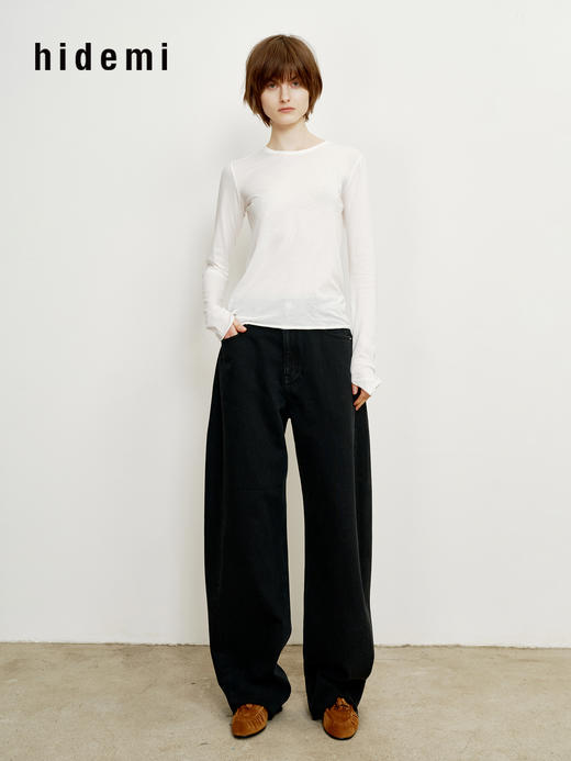 hidemi副线小h 香蕉裤Banana Pants系列宽松毛边茧型牛仔裤弯刀裤长裤 商品图5