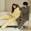 丁摩 情侣睡衣冬季三层夹棉加厚加绒天鹅绒珊瑚绒男女士连帽家居服套装5ZF-16001 商品缩略图2