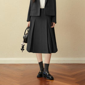 【商场同款】诗凡黎立体压褶半身裙25秋新款显瘦裙子女3G8341421