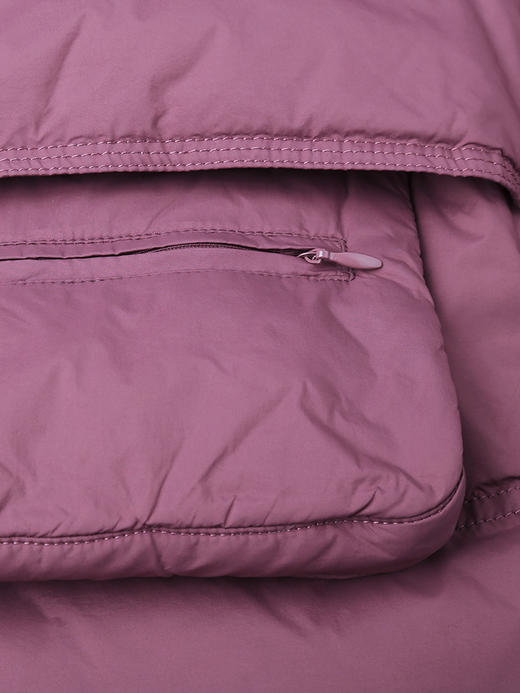 暗紫红色短款立领羽绒服 多口袋工装风宽松廓形保暖显瘦秋冬通勤休闲百搭保暖外套 商品图2