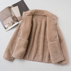 女士长绒摇粒绒保暖立领拉链夹克外套 商品缩略图3