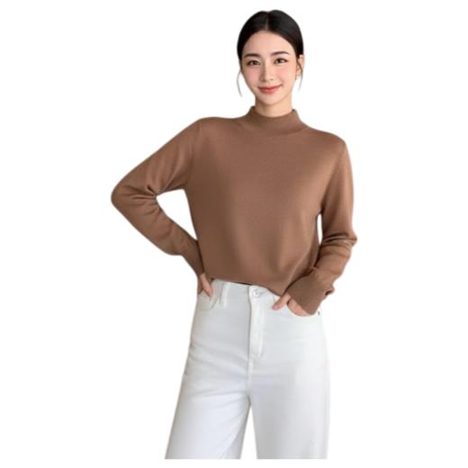 【半高领】百搭微宽松套头针织打底衫 商品图6