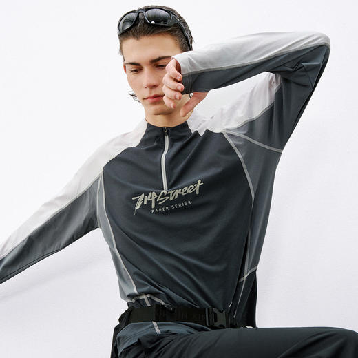 714street7A抗菌速干骑行服凉感防晒长袖 2026春季宽松运动T恤男 商品图1