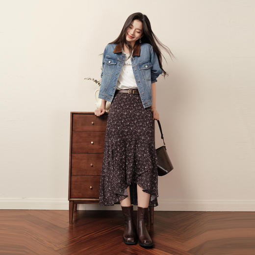 【商场同款】诗凡黎西西里漫花半身裙25秋新款不规则裙3G8741501 商品图1