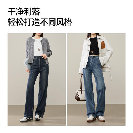 【反季亏本！长直筒牛仔】逸阳秋侧分割宽松显瘦窄版阔腿直筒长裤1602 商品图6