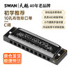 天鹅（SWAN）10孔布鲁斯口琴C调学生儿童初学者入门蓝调口琴乐器黑色 商品缩略图5