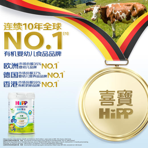 原箱6罐 HiPP喜寶有機HMP母乳益生菌兒童奶粉 (4段) (800克) 德國原罐進口 商品图7