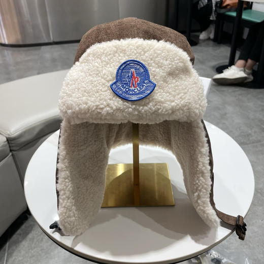秋冬特惠💰180 蒙口冬季复古翻毛皮飞行员帽子男女保暖护脖雷锋帽加绒护耳骑行防寒帽 商品图0