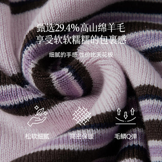 【严选】诗凡黎Polo领撞色条纹针织衫2026春新款半拉链复古显瘦内搭毛衣女7H1231061 商品图2