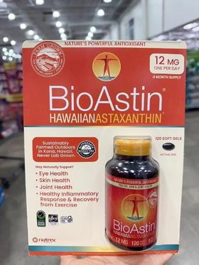 「美国直邮」nutrex Hawaii BioAstin 夏威夷雨生红球藻 12mg高浓度虾青素 120粒