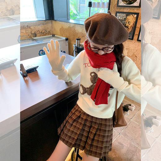 【129元任选2件】现货！学院风格子高腰a字短百褶裙 商品图1