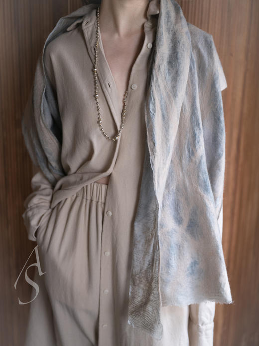 Casey Casey Orsan 米色羊绒茧型长衬衫 商品图1