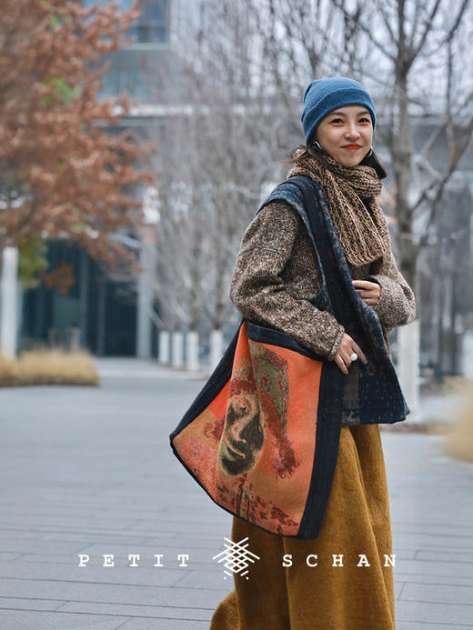 PETIT SCHAN小闪 CLO#633 no rules rules 不拘一格 羊毛棉圈纱双面双层织物手工染色格子小马甲 商品图4