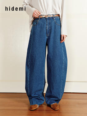 hidemi副线小h 香蕉裤Banana Pants系列宽松毛边茧型牛仔裤弯刀裤长裤