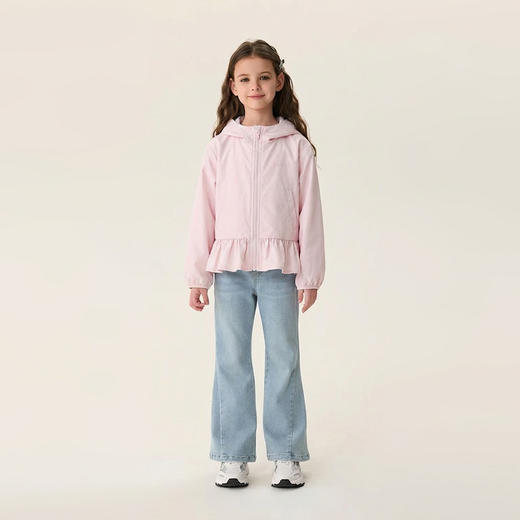 马克珍妮甜美花边女童柔软连帽外套2026年春装新款560281 商品图2