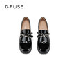 Dfuse迪芙斯2026春季新款方头蝴蝶结甜酷漆皮深口鞋舒适乐福鞋女鞋DFE1112044 商品缩略图9