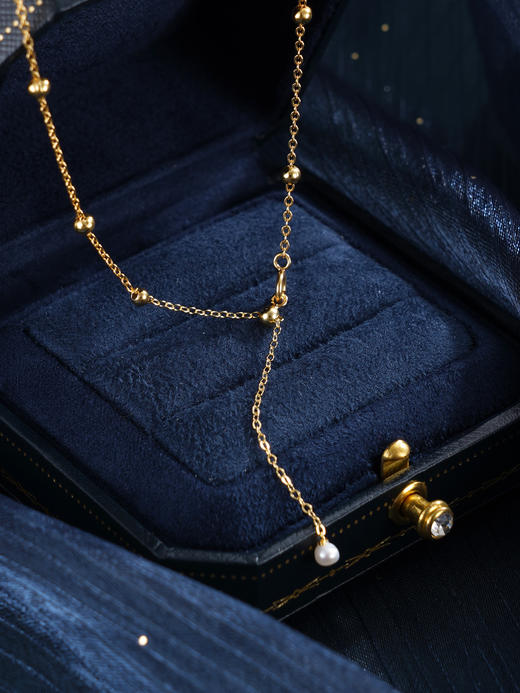子佩集【月华珠露】银S925珍珠惜王妃项链【SGN0610002】13mm珠镀金巴洛克扁珠2601 商品图7