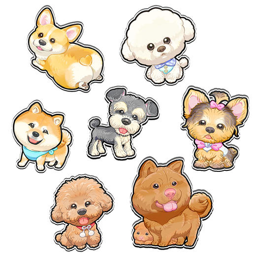 冰箱贴 狗狗主题 磁吸 Q版 卡通 犬狗萌宠 动物周边 super rep超爬正版【48小时发货】 商品图0