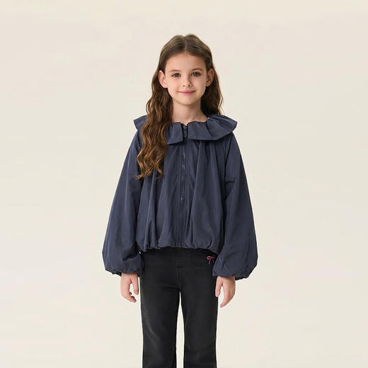 马克珍妮甜酷花苞女童荷叶领外套2026年春装新款560295 商品图2