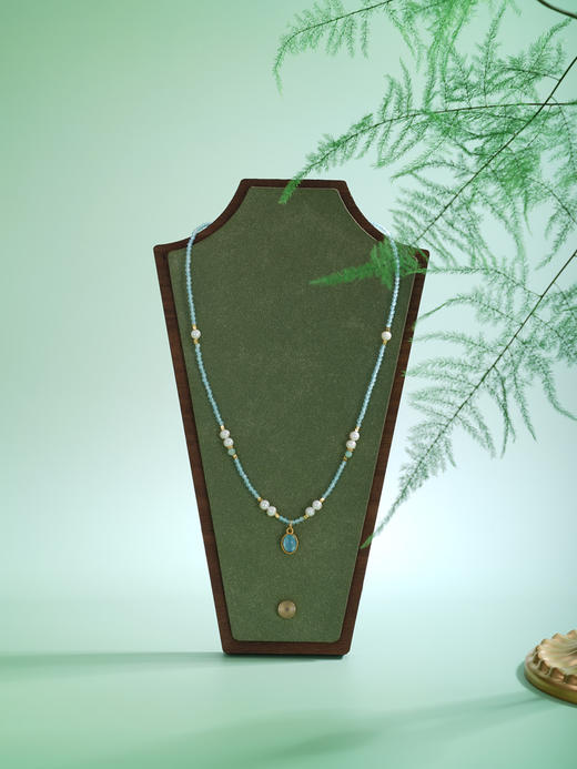 子佩集【蓝梦风华】银S925珍珠惜王妃项链【SGN0670003】2mm蓝珠4mm珍珠惜王妃蓝椭圆2601 商品图2