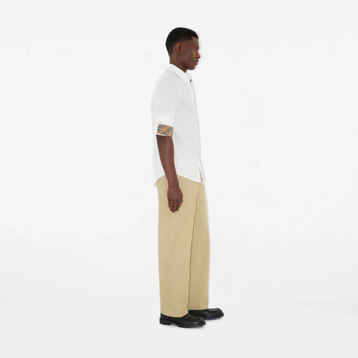 BURBERRY 巴宝莉 男士马术骑士徽标印章刺绣棉质长袖衬衫 白色 8113135 A1464 商品图3