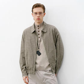 714street美式复古哈灵顿夹克 2026春季宽松cleanfit格子外套男款