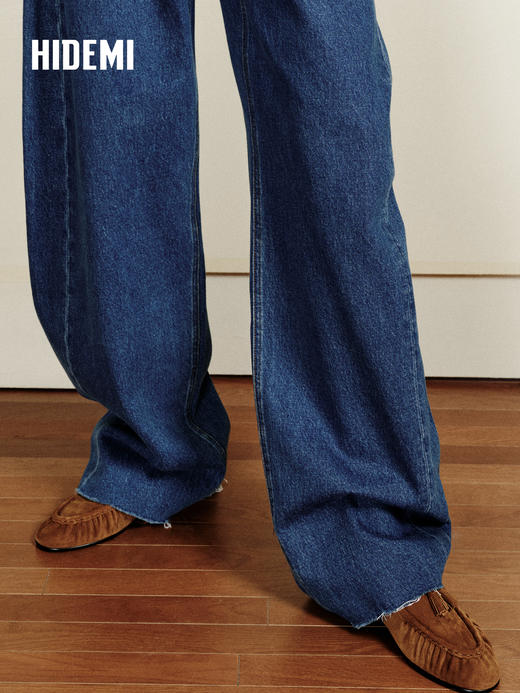 HIDEMI 麂皮开边珠一脚蹬轻便通勤流苏乐福鞋皮鞋单鞋平底鞋 商品图9