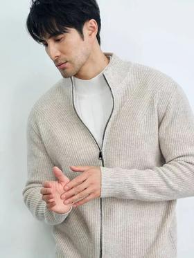 软糯舒适】冬季重磅立领针织外套拉链毛衣男厚开衫