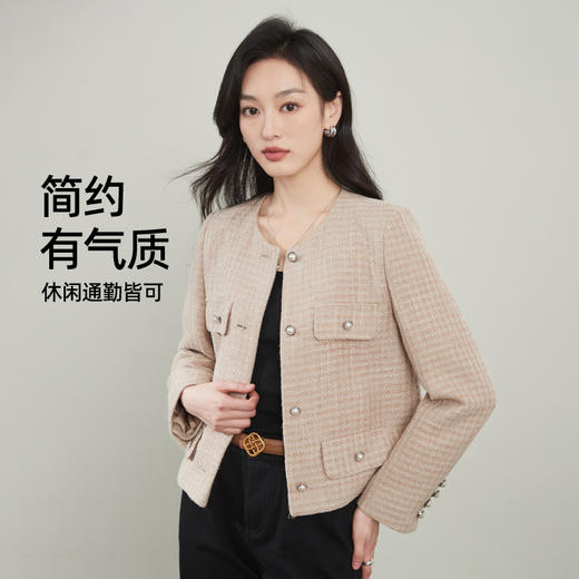 【降价亏本售！小香风外套】逸阳春秋时尚法式重工粗花呢小香风气质短款上衣3912 商品图2