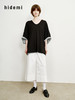 hidemi副线小h 简约U领松弛宽松T恤上衣 商品缩略图11