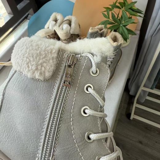出口俄罗斯单！2026羊毛加绒加厚棉靴厚底系带短筒雪地靴马丁靴女款！ 商品图1