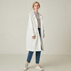 Famecoco范可儿白色风衣外套女春秋休闲连帽中长款大衣F195AA100 商品缩略图1